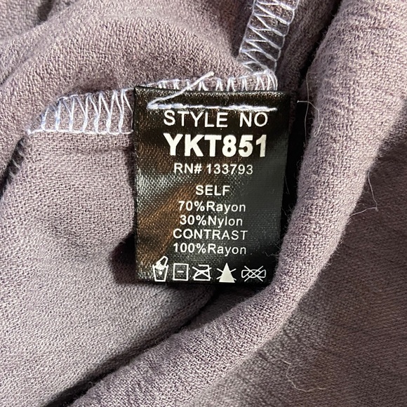 NWOT POL Gray Lavender Sheer Lace Romantic Blouse top shirt button up oversized - Picture 17 of 17